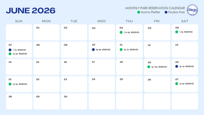 June 2026 park reservations